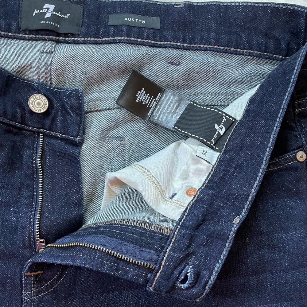 7 For All Mankind Men’s Austyn Dark Blue Jeans - Picture 6 of 10